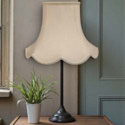 Cream and Light Green Rope Modern Scalloped Fabric Lampshades