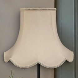Cream and Light Green Rope Modern Scalloped Fabric Lampshades