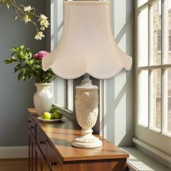 Cream Modern Scalloped Fabric Lampshades