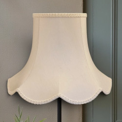 Cream Modern Scalloped Fabric Lampshades