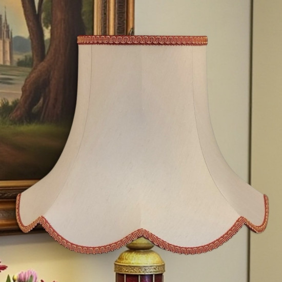 Cream Rosso Gold Modern Scalloped Fabric Lampshades Cream Rosso Gold Modern Scalloped Fabric Lampshades
