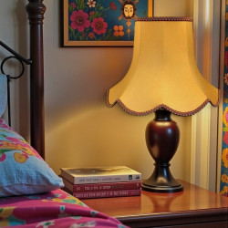 Gold and Rosso Red Modern Fabric Lampshades