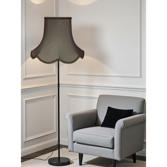 Pewter Grey and Black Modern Fabric Lampshades