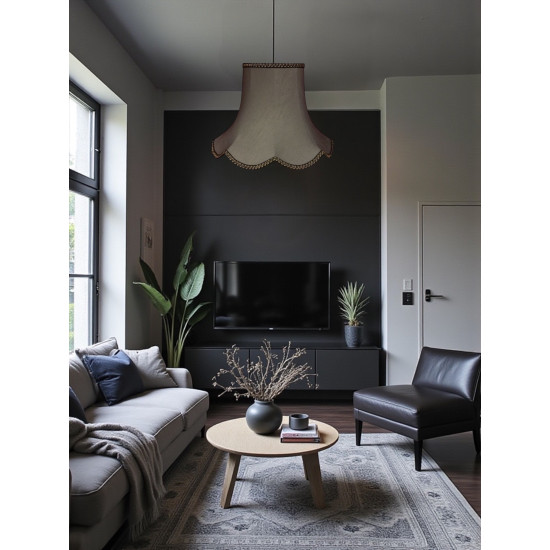 Pewter Grey and Black Modern Fabric Lampshades