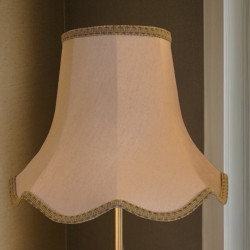 Taupe Beige Modern Scalloped Fabric Lampshades