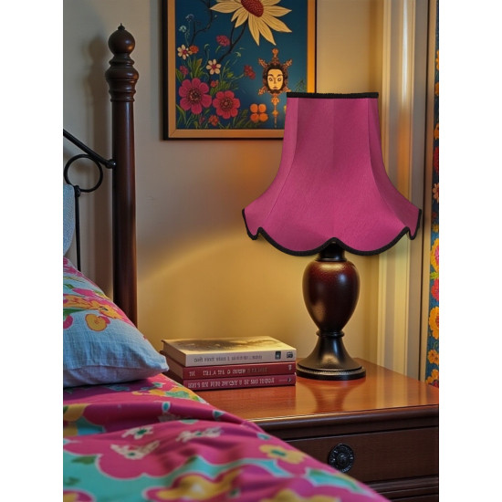 Fuchsia Pink and Black Modern Fabric Lampshades