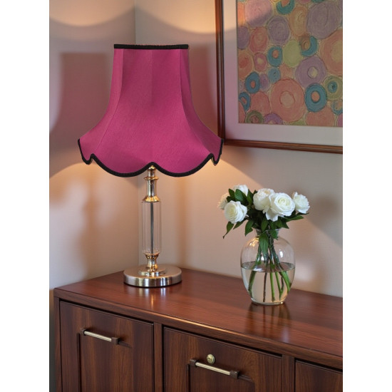 Fuchsia Pink and Black Modern Fabric Lampshades