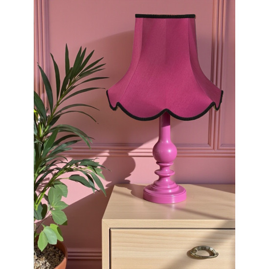 Fuchsia Pink and Black Modern Fabric Lampshades