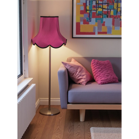Fuchsia Pink and Black Modern Fabric Lampshades