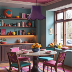 Grape Purple Modern Fabric Lampshades