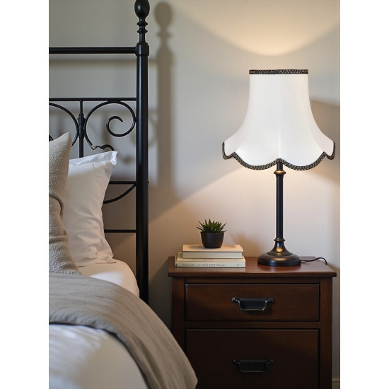 White With Black and Gold Modern Fabric Lampshades