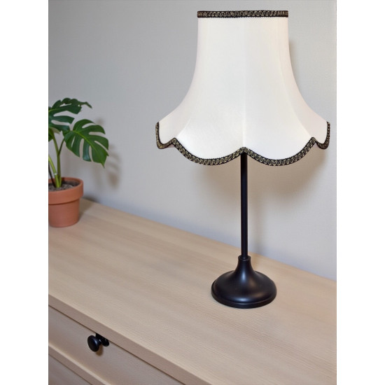 White With Black and Gold Modern Fabric Lampshades