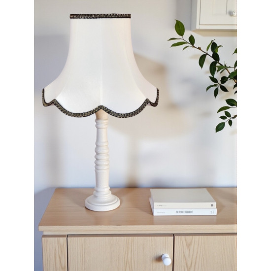 White With Black and Gold Modern Fabric Lampshades