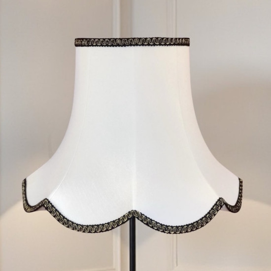 White With Black and Gold Modern Fabric Lampshades White With Black and Gold Modern Fabric Lampshades