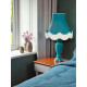 Azure Blue Scalloped Fabric Lampshades