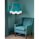 Azure Blue Scalloped Fabric Lampshades