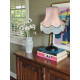 Baby Pink And Sage Green Scalloped Fabric Lampshades