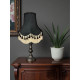 Black and Cream Tassel Scalloped Fabric Lampshades
