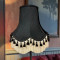 Black and Cream Tassel Scalloped Fabric Lampshades