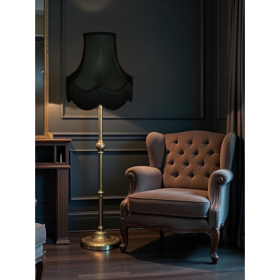 Black Fabric Scalloped Lampshade