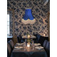 Navy Blue Rose Scalloped Fabric Lampshades