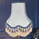 Powder Blue and Cream Tassel Scalloped Fabric Lampshades
