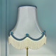 Powder Blue Rose Scalloped Fabric Lampshades Powder Blue Rose Scalloped Fabric Lampshades