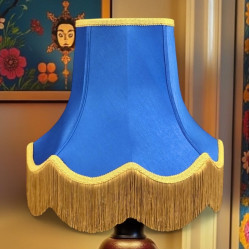 Royal Blue and Gold Fabric Lampshades