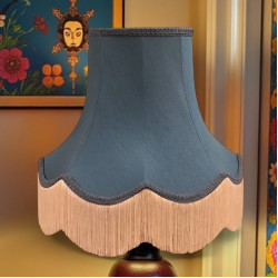 Slate Blue Fabric Lampshades