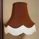 Chocolate Brown Scalloped Fabric Lampshades