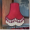 Burgundy and Cream Tassel Scalloped Fabric Lampshades