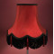 Burgundy Red and Black Tasseled Fabric Lampshades
