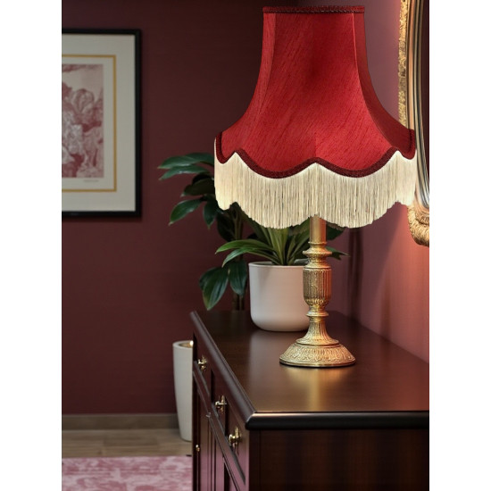 Burgundy Red Fabric Lampshades