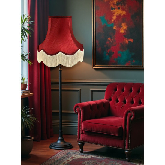 Burgundy Red Fabric Lampshades