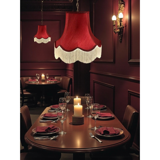 Burgundy Red Fabric Lampshades
