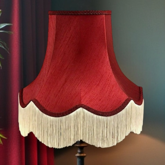Burgundy Red Fabric Lampshades