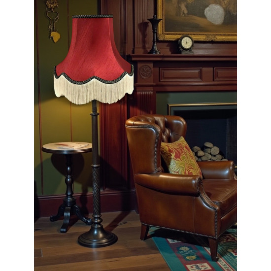 Burgundy Red and Black Fabric Lampshades
