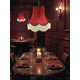 Burgundy Red and Black Fabric Lampshades