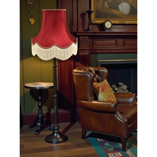 Burgundy Red and Gold Fabric Lampshades
