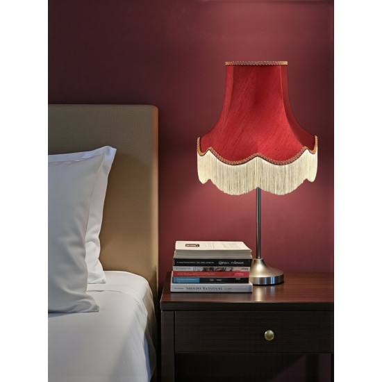 Burgundy Red and Gold Fabric Lampshades