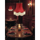 Burgundy Red and Gold Fabric Lampshades