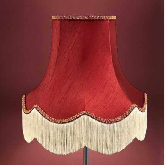 Burgundy Red and Gold Fabric Lampshades