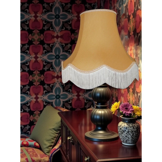 Corn Light Gold Scalloped Fabric Lampshades