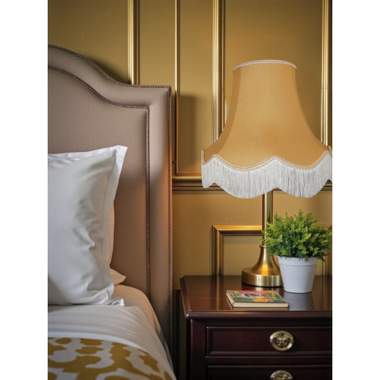 Corn Light Gold Scalloped Fabric Lampshades