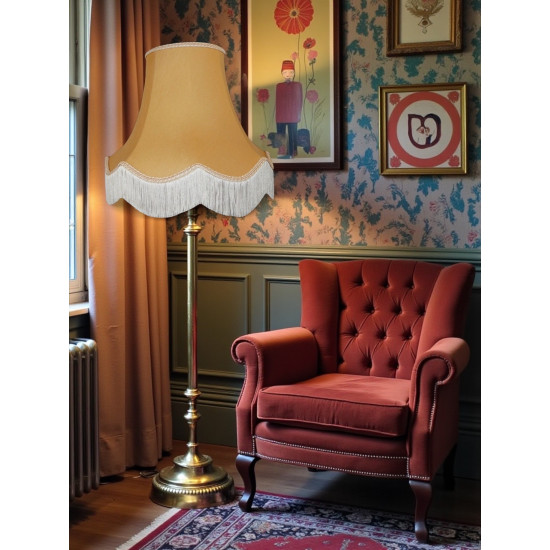 Corn Light Gold Scalloped Fabric Lampshades