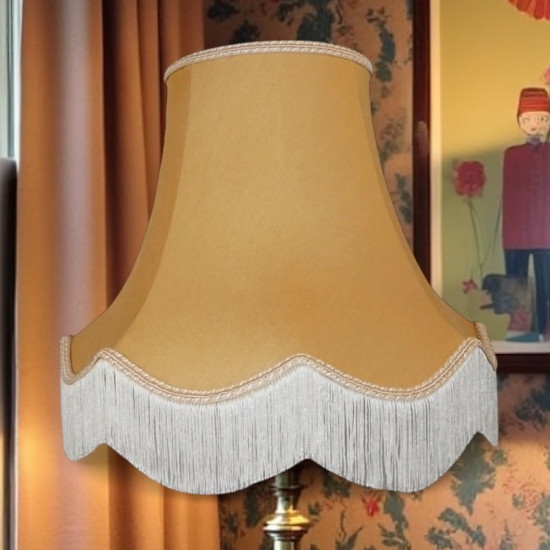 Corn Light Gold Scalloped Fabric Lampshades