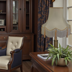 Cream and Gold Scalloped Fabric Lampshades