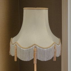 Cream and Gold Scalloped Fabric Lampshades