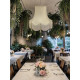 Cream and Light Green Scalloped Fabric Lampshades