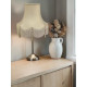 Cream and Light Green Scalloped Fabric Lampshades